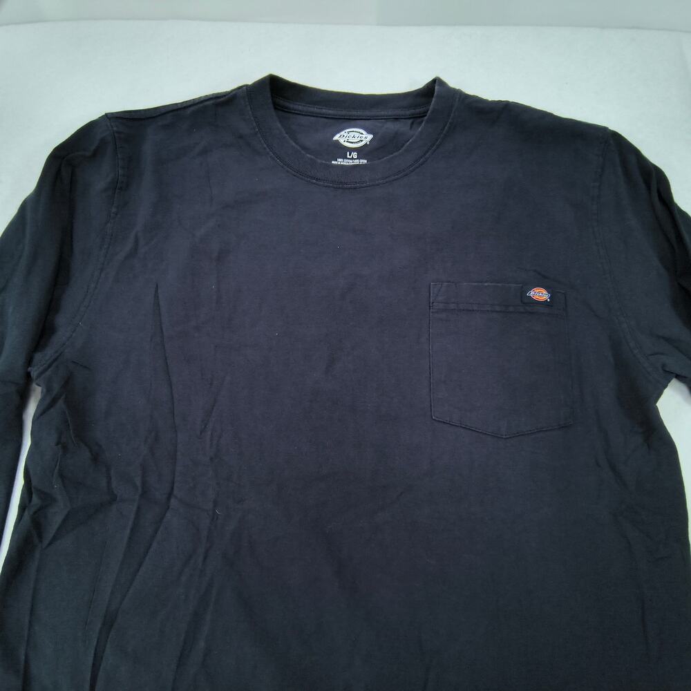 Dickies Crew Neck Casual Long Sleeve Graphic T Shirt Mens Size Large L Black